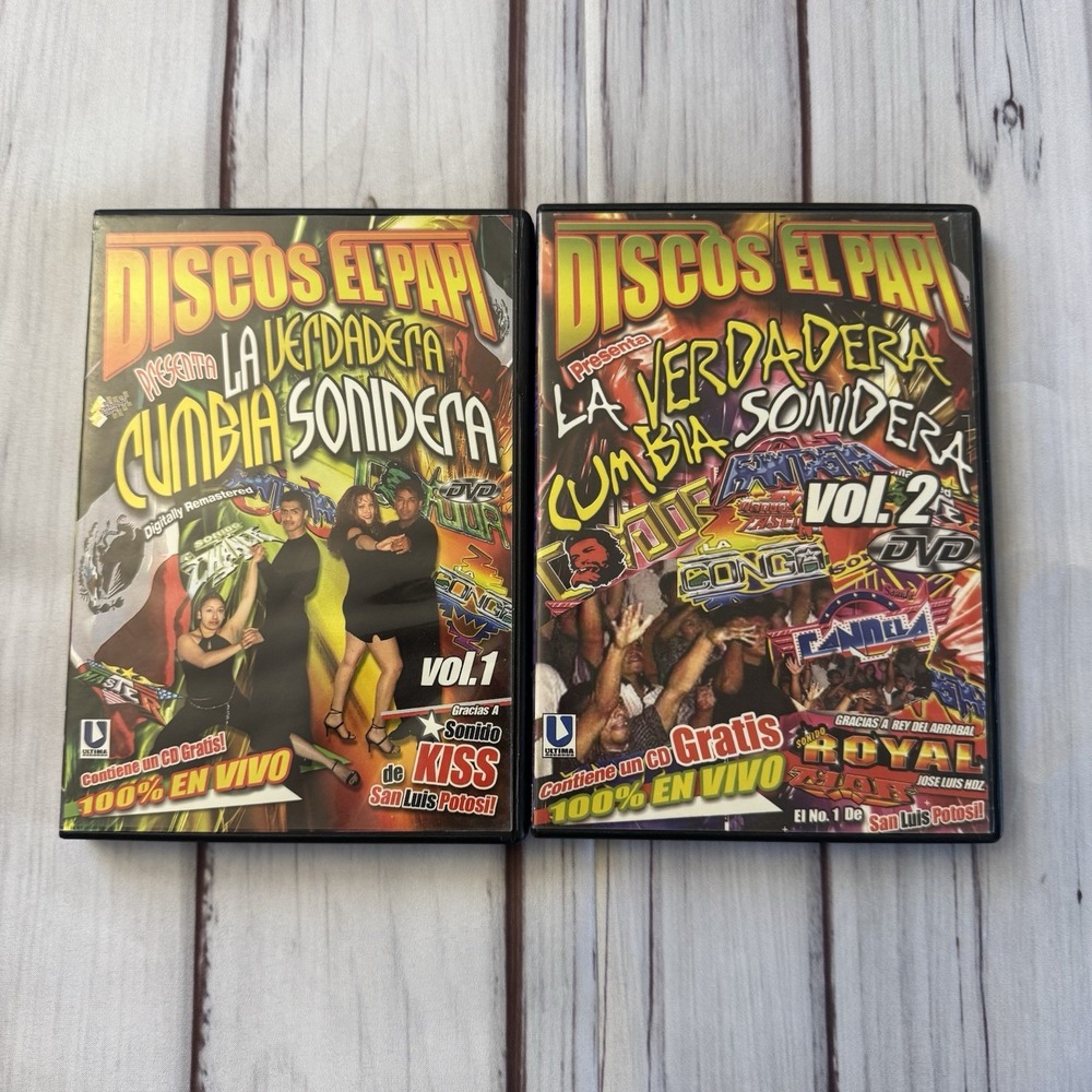 La Verdadera Cumbia Sonidera‎ Vol 1 & 2 Live DVD El Papi CD Latin Music